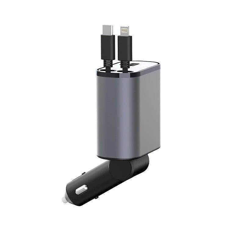 4-in-1 Foldable Car Charger with USB-C