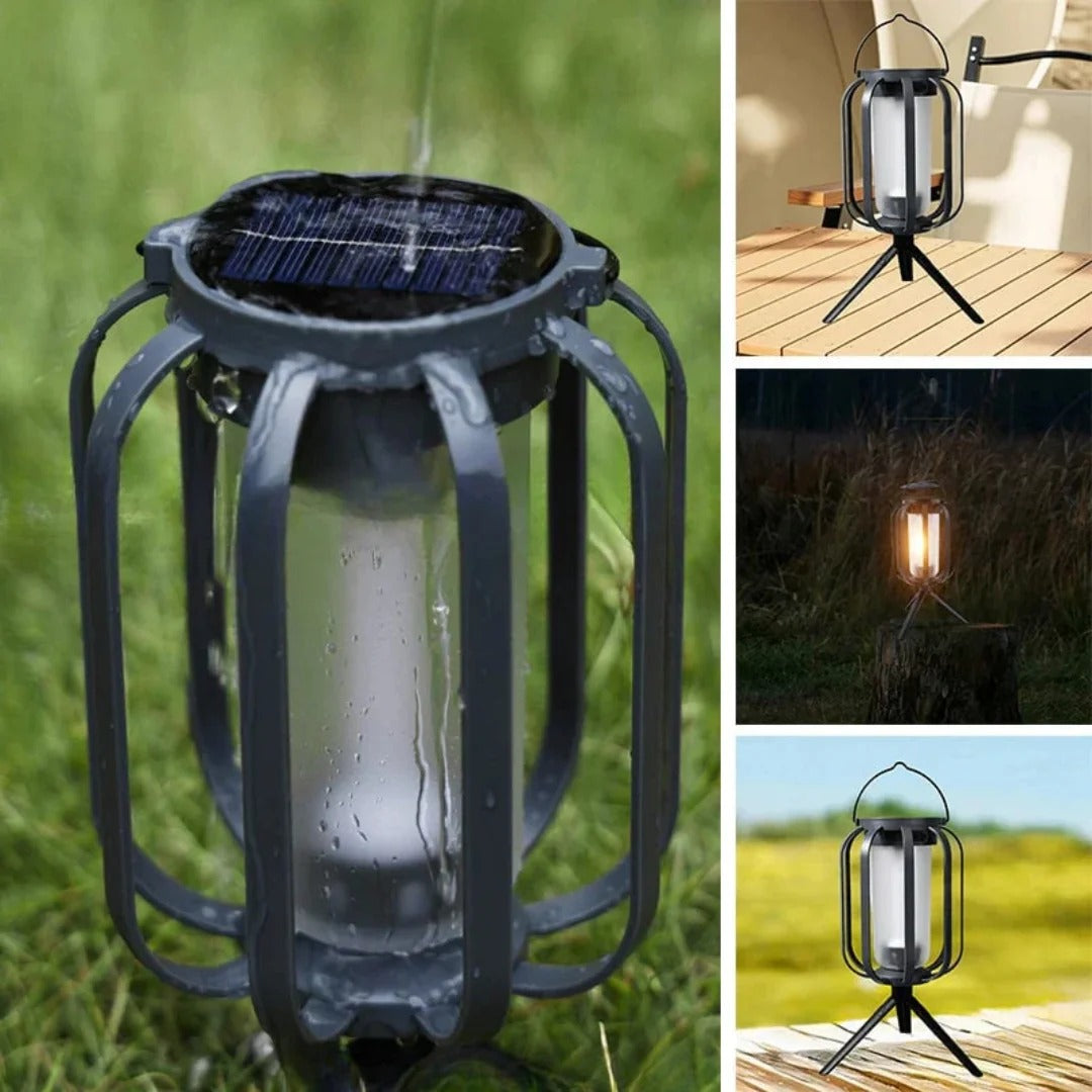 Solar LED Flame Effect Lantern