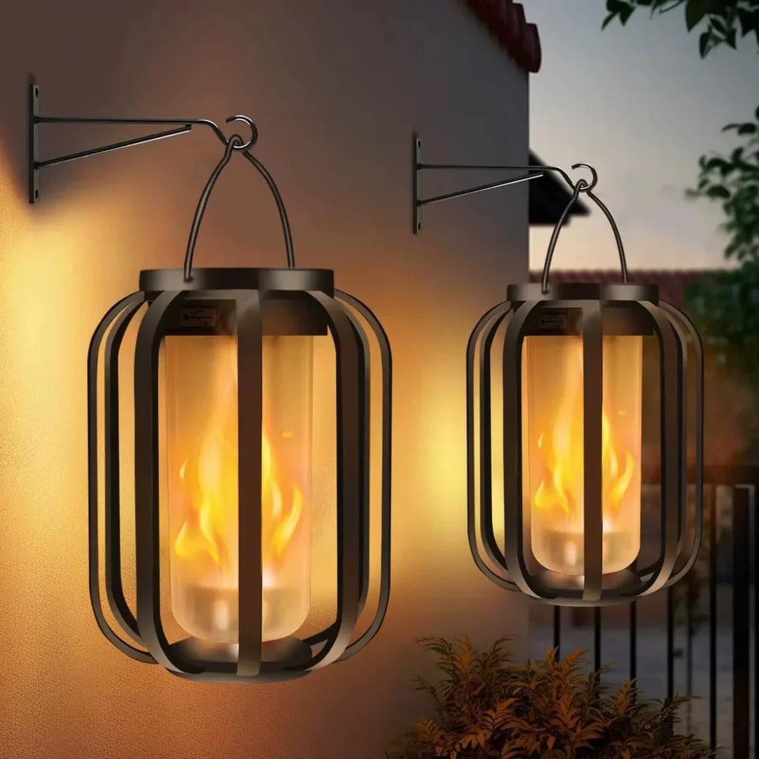 Solar LED Flame Effect Lantern