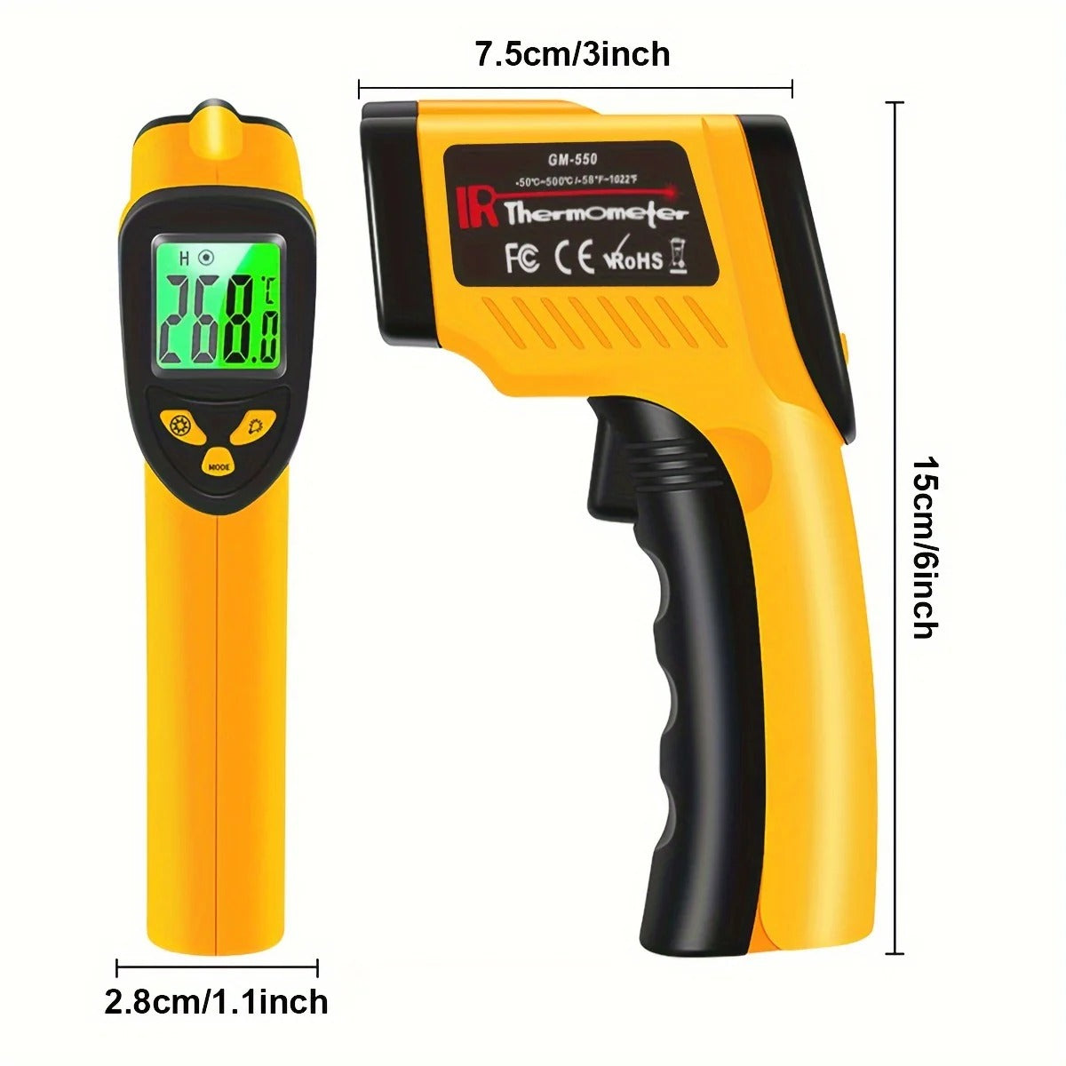 Infrared Temperature Gun with Laser Guide