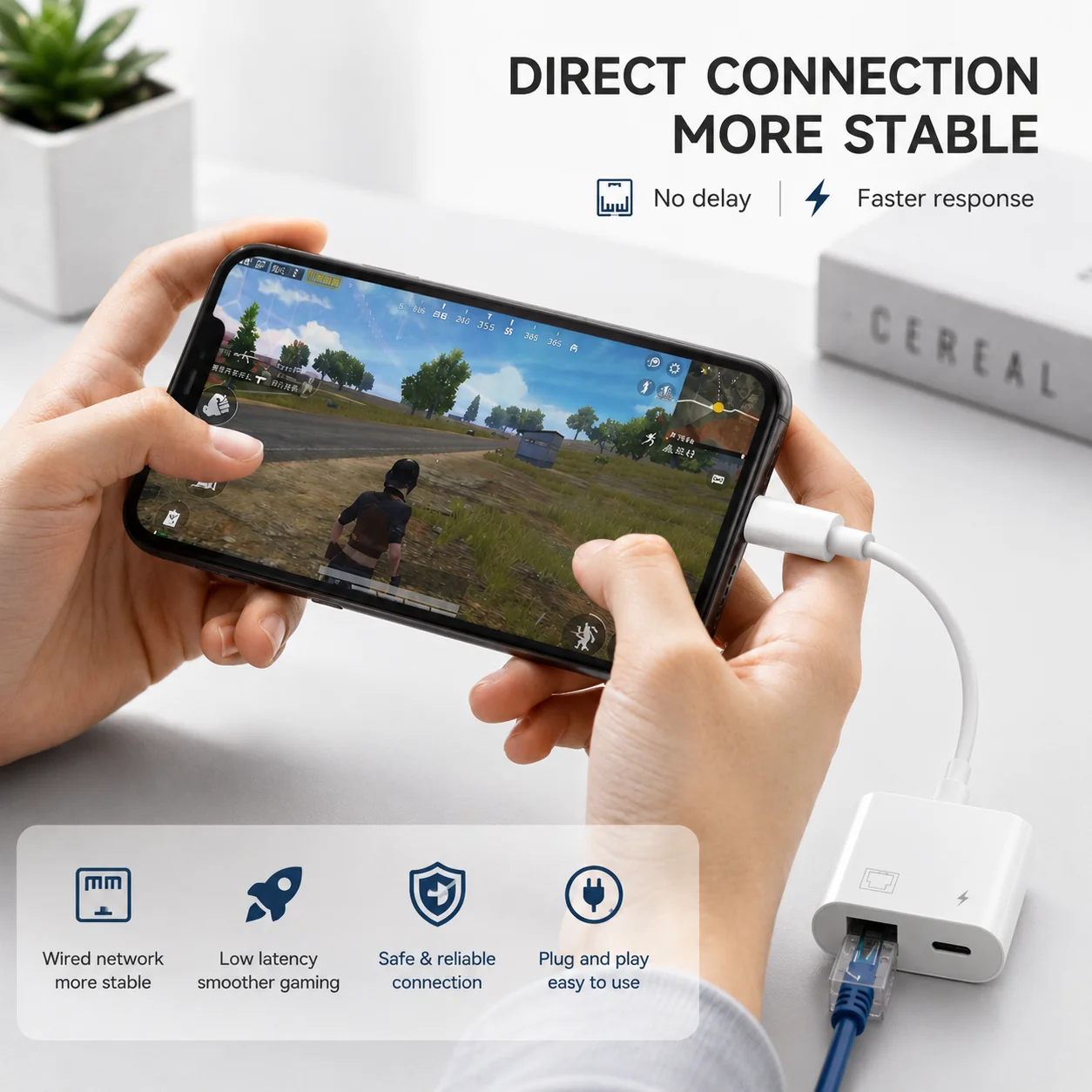 8-Pin to Ethernet Adapter with Charging Port