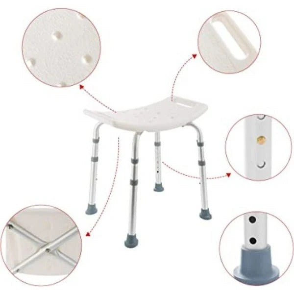 Foldable Shower Chair with Suction Feet