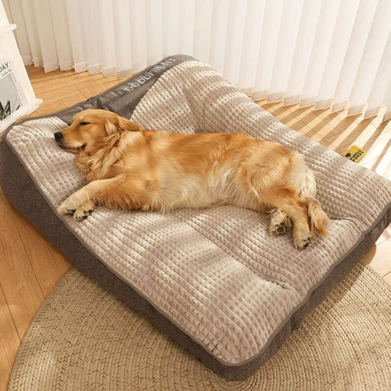 Orthopedic-Style Dog Bed with Elevated Bolster Support