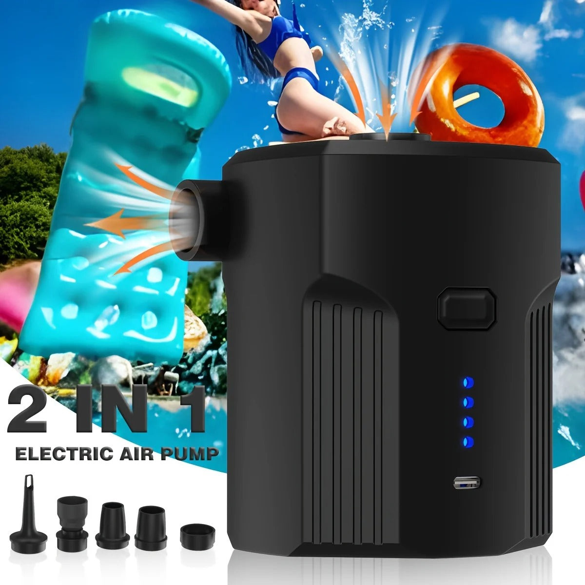 Electric Air Pump with 5 Nozzles