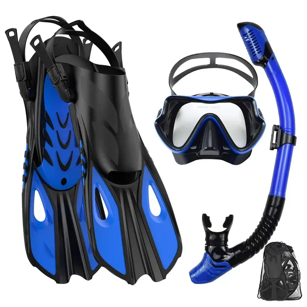 Snorkel Set with Panoramic Mask and Fins