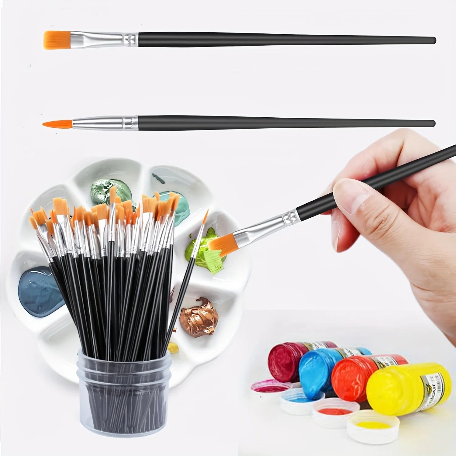 100-Piece Nylon Paintbrush Set