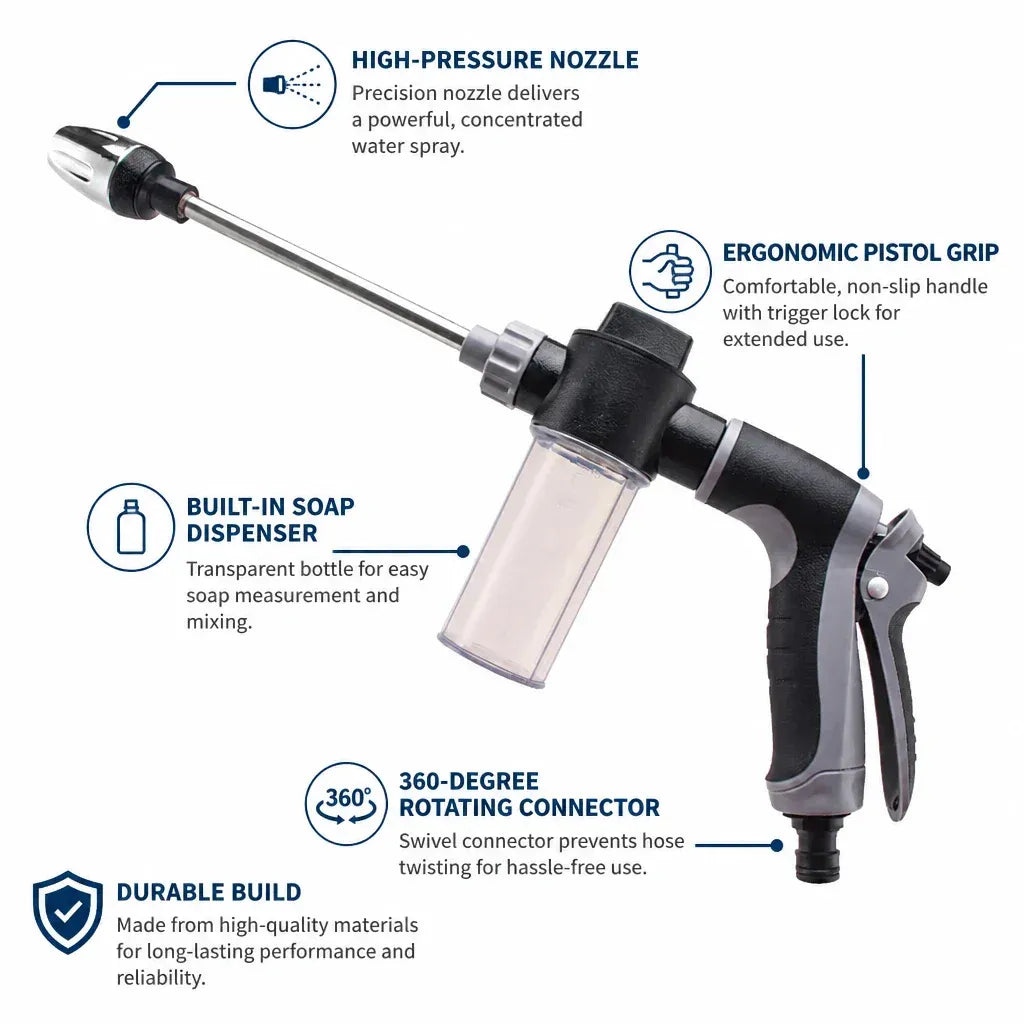 High-Pressure Garden Hose Nozzle Gun