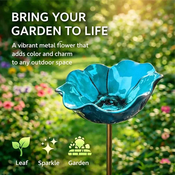 Flower-Shaped Bird Bath Garden Stake