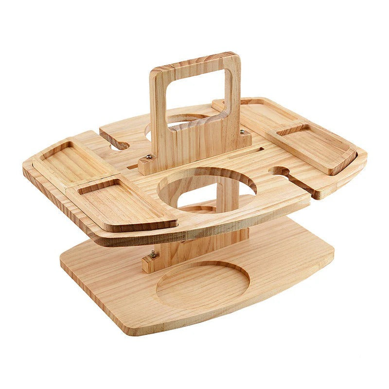 Portable Wooden Wine Picnic Table