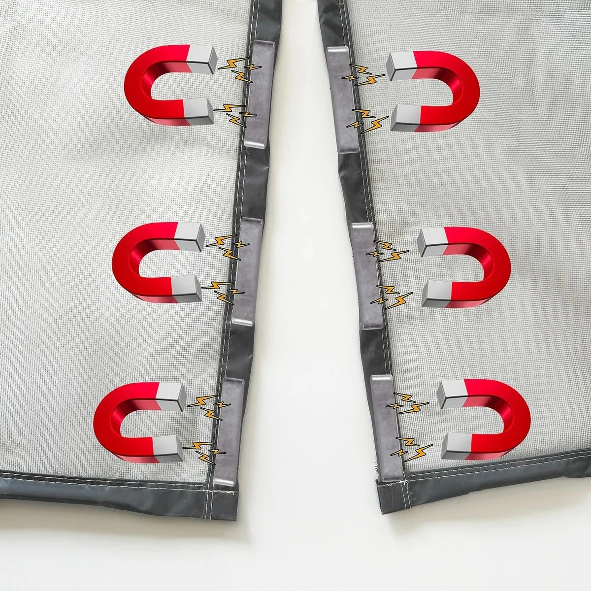 Magnetic Self-Closing Mesh Screen Door