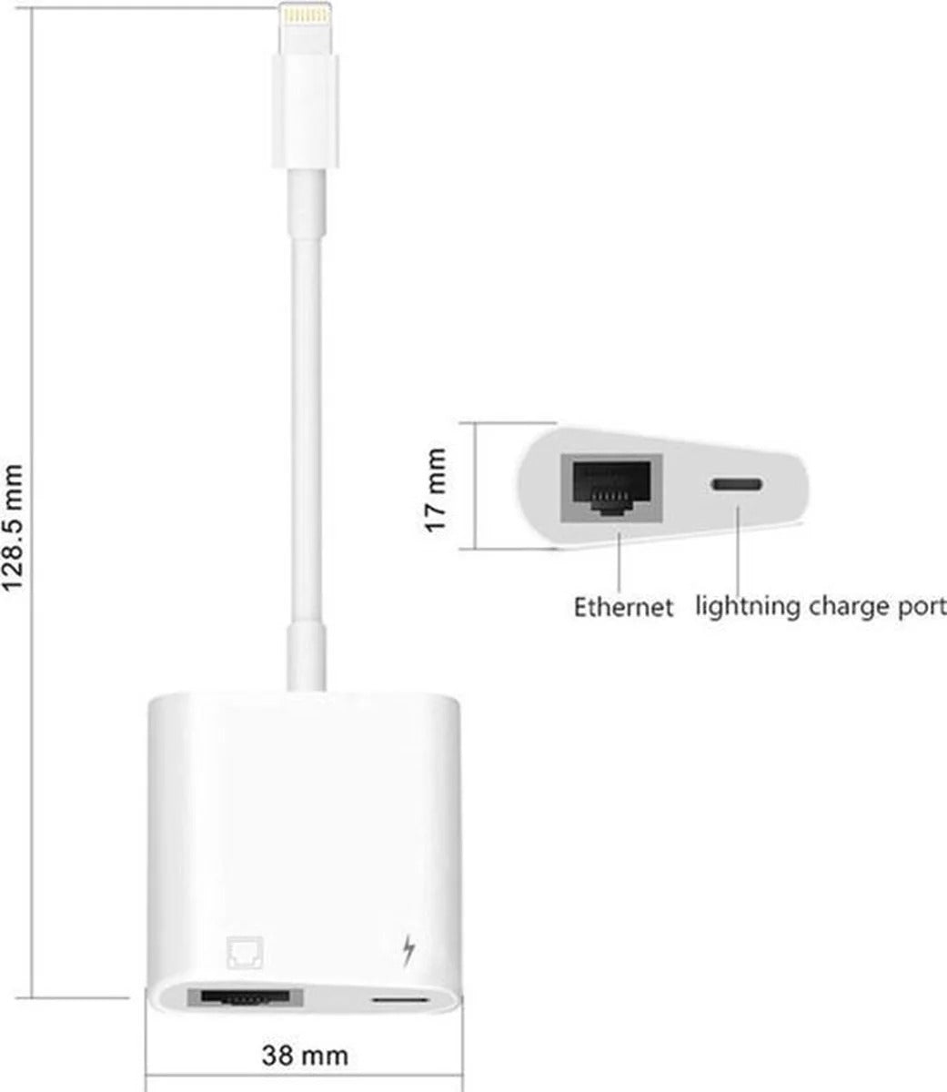 8-Pin to Ethernet Adapter with Charging Port