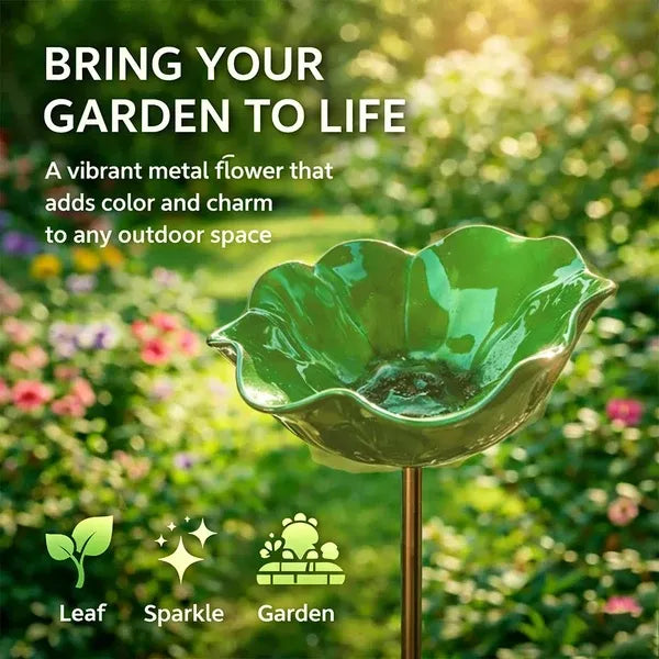 Flower-Shaped Bird Bath Garden Stake
