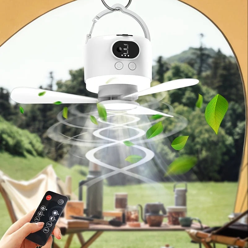 Rechargeable Camping Fan with Emergency Light