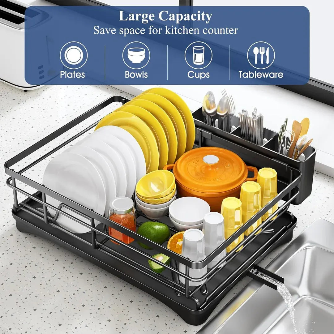 Dish Drying Rack with Drainboard