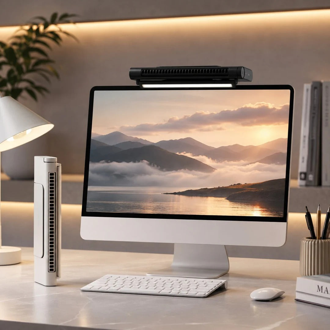 Bladeless USB Desk Fan with LED Light