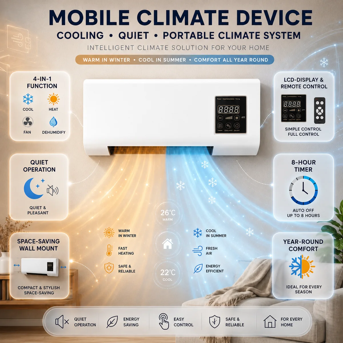Wall-Mounted 4-in-1 Climate Unit