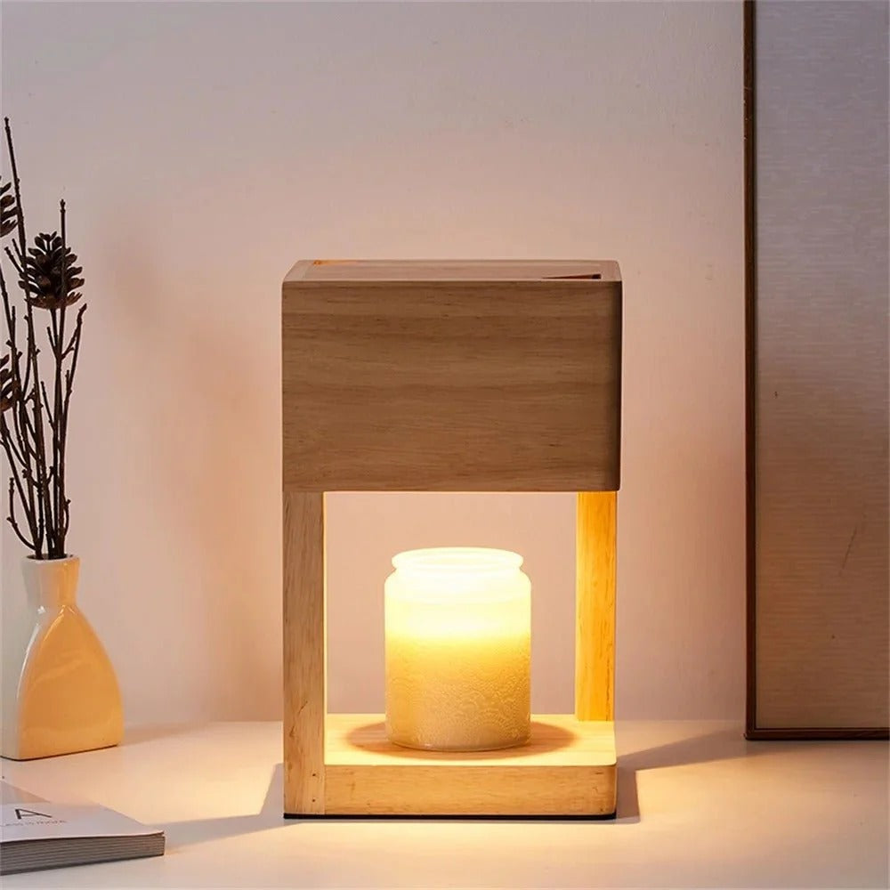 Wooden Candle Warmer Lamp