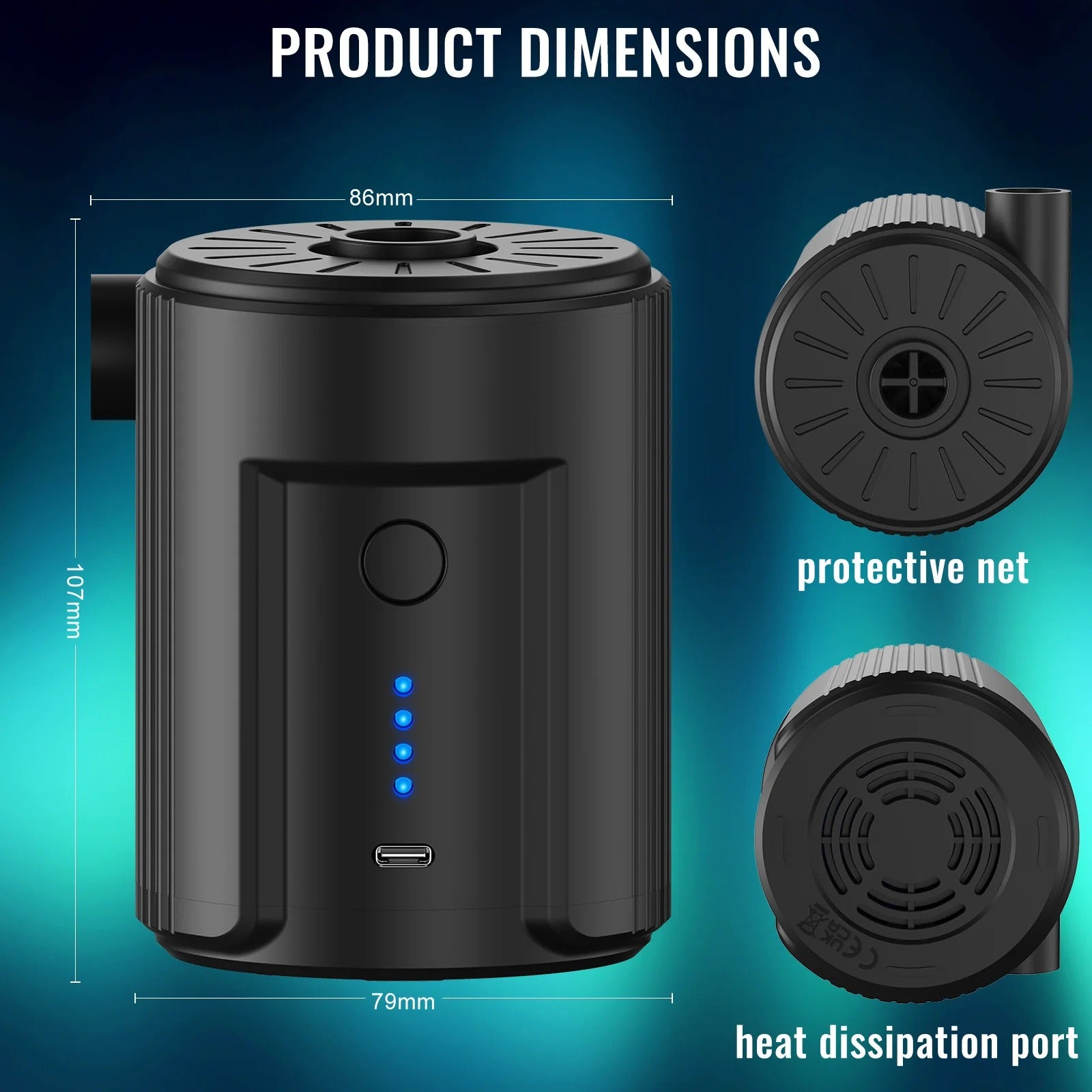 Electric Air Pump with 5 Nozzles