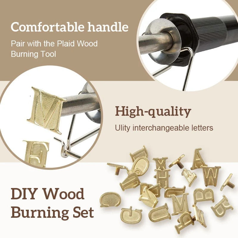 Wood Burning Stamp Set with Soldering Iron