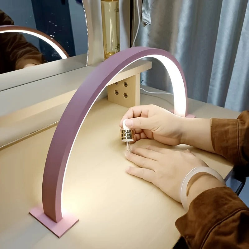 Crescent Moon LED Desk Lamp Adjustable USB Metal Light