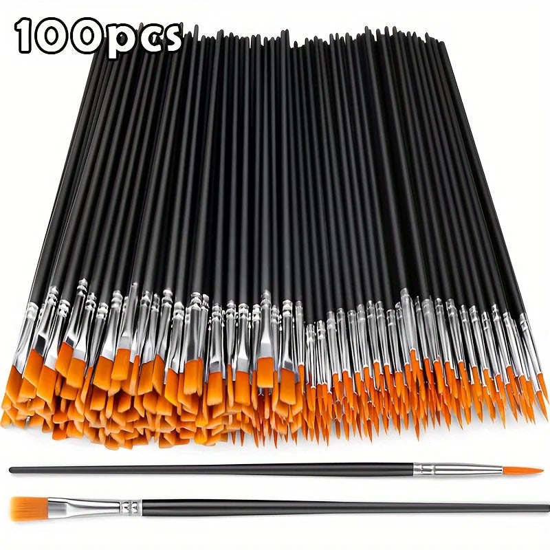 100-Piece Nylon Paintbrush Set