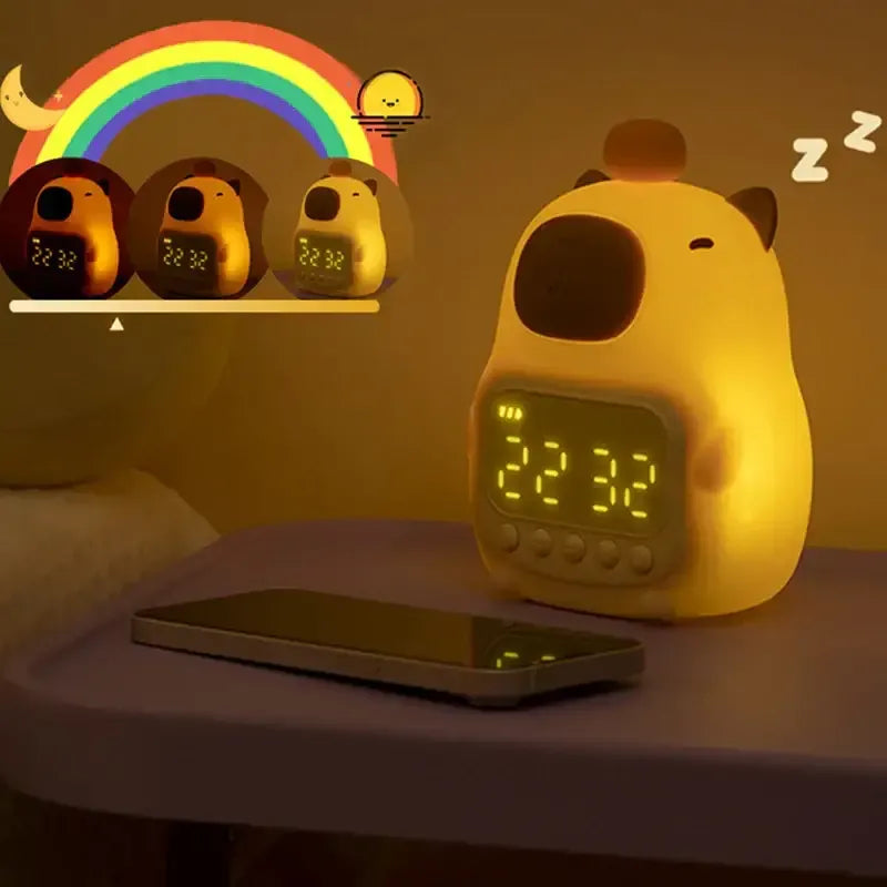 Digital Capybara Alarm Clock with Night Light