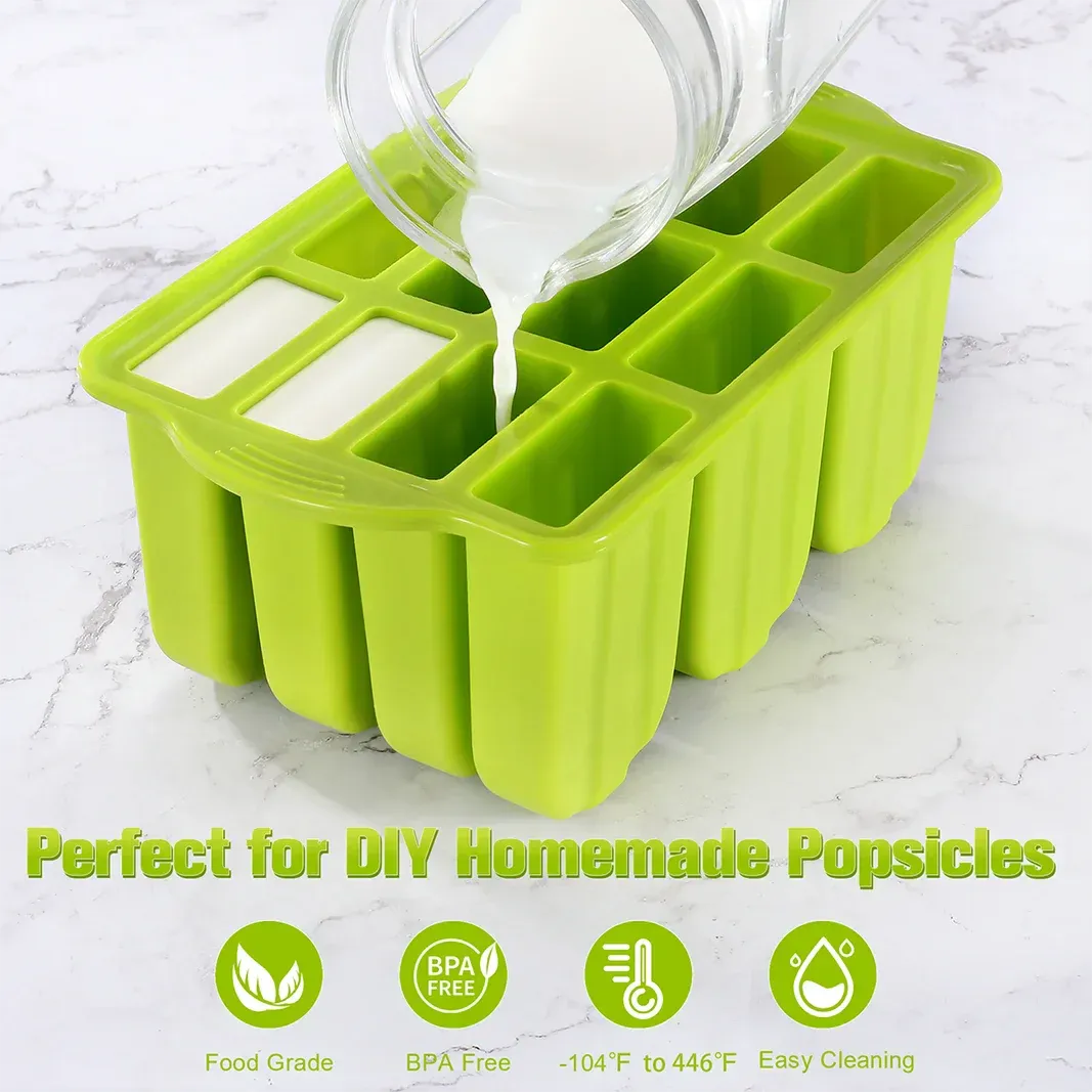 10-Cavity Silicone Popsicle Mould Set