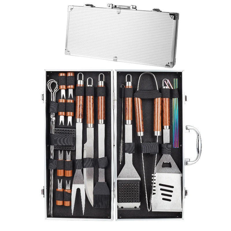Stainless Steel Grill Accessory Set with Case
