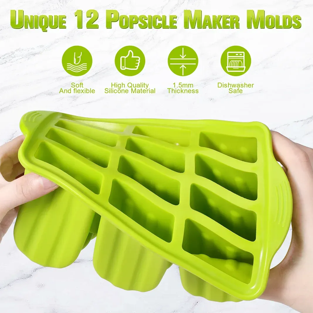 10-Cavity Silicone Popsicle Mould Set