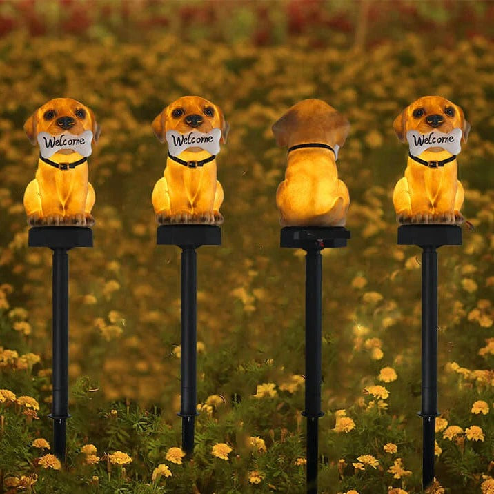 Puppy Solar Garden Lamp Yellow