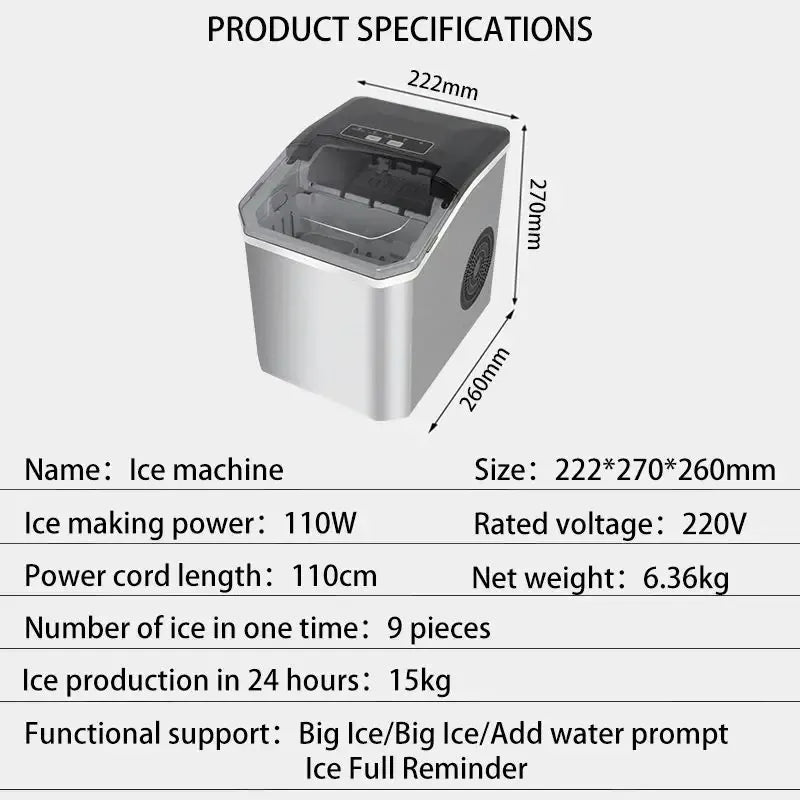 Automatic Stainless Steel Ice Maker (15kg/Day)
