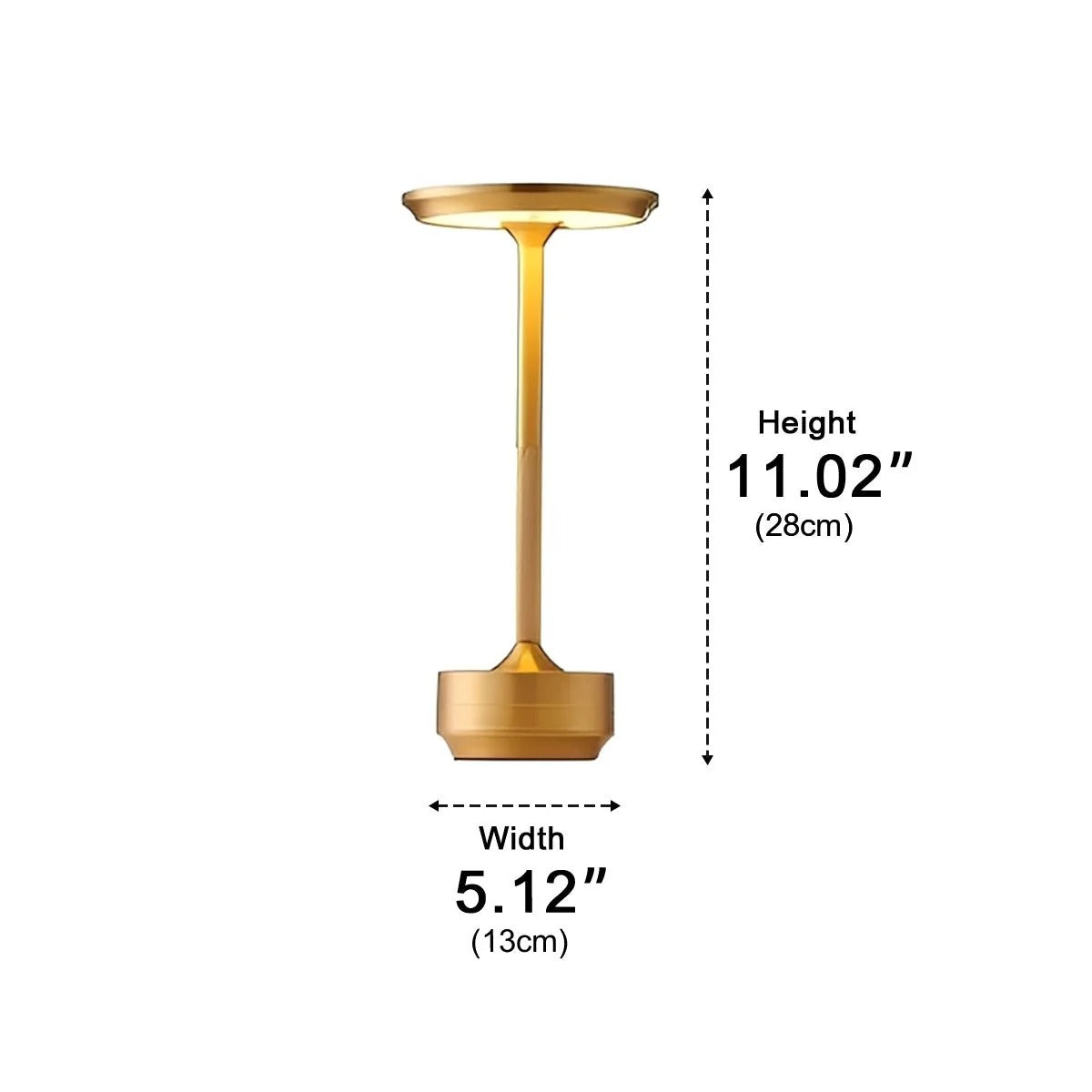 LED Table Lamp Aluminum & Acrylic Dimmable · USB-C Rechargeable