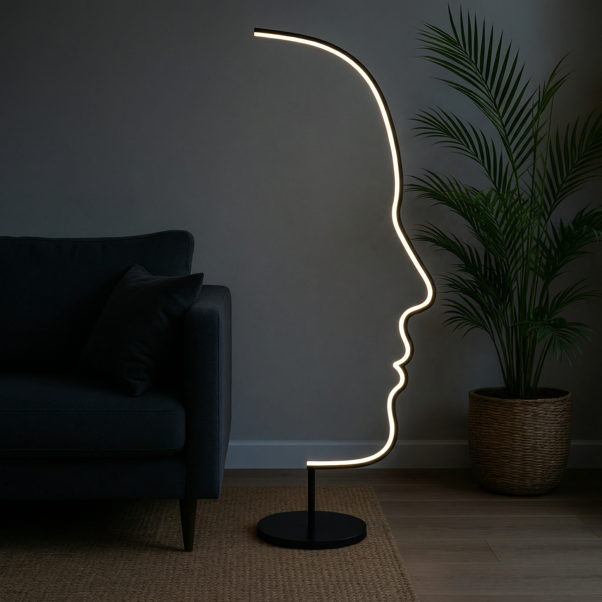 Face Sculptural Floor Lamp – Contemporary Design
