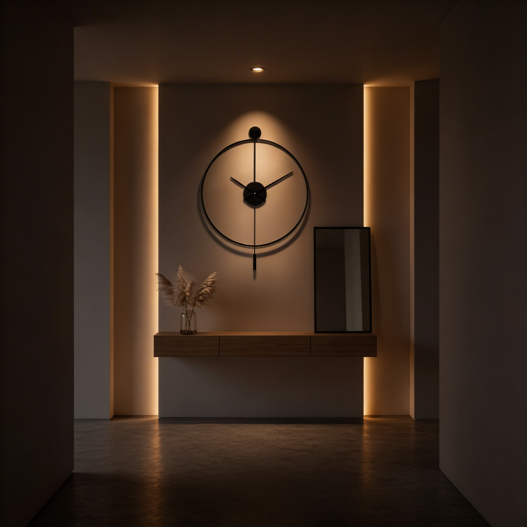 Large Silent Wall Clock – Classic Design with Pendulum