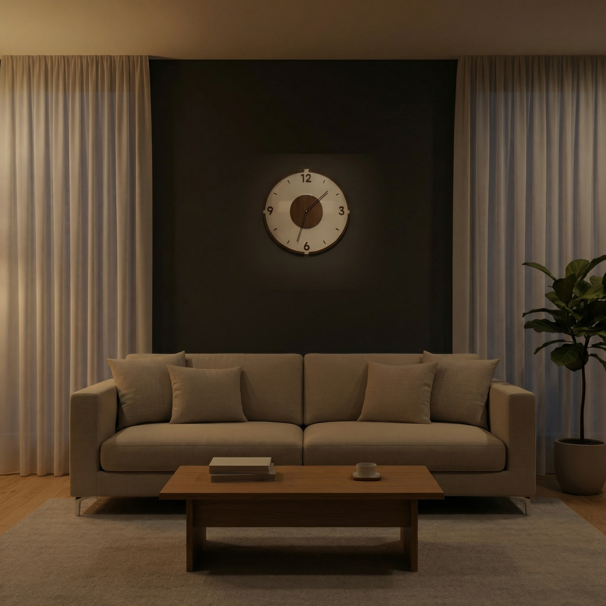 Nordic Silent Wall Clock – Wood & Acrylic Design