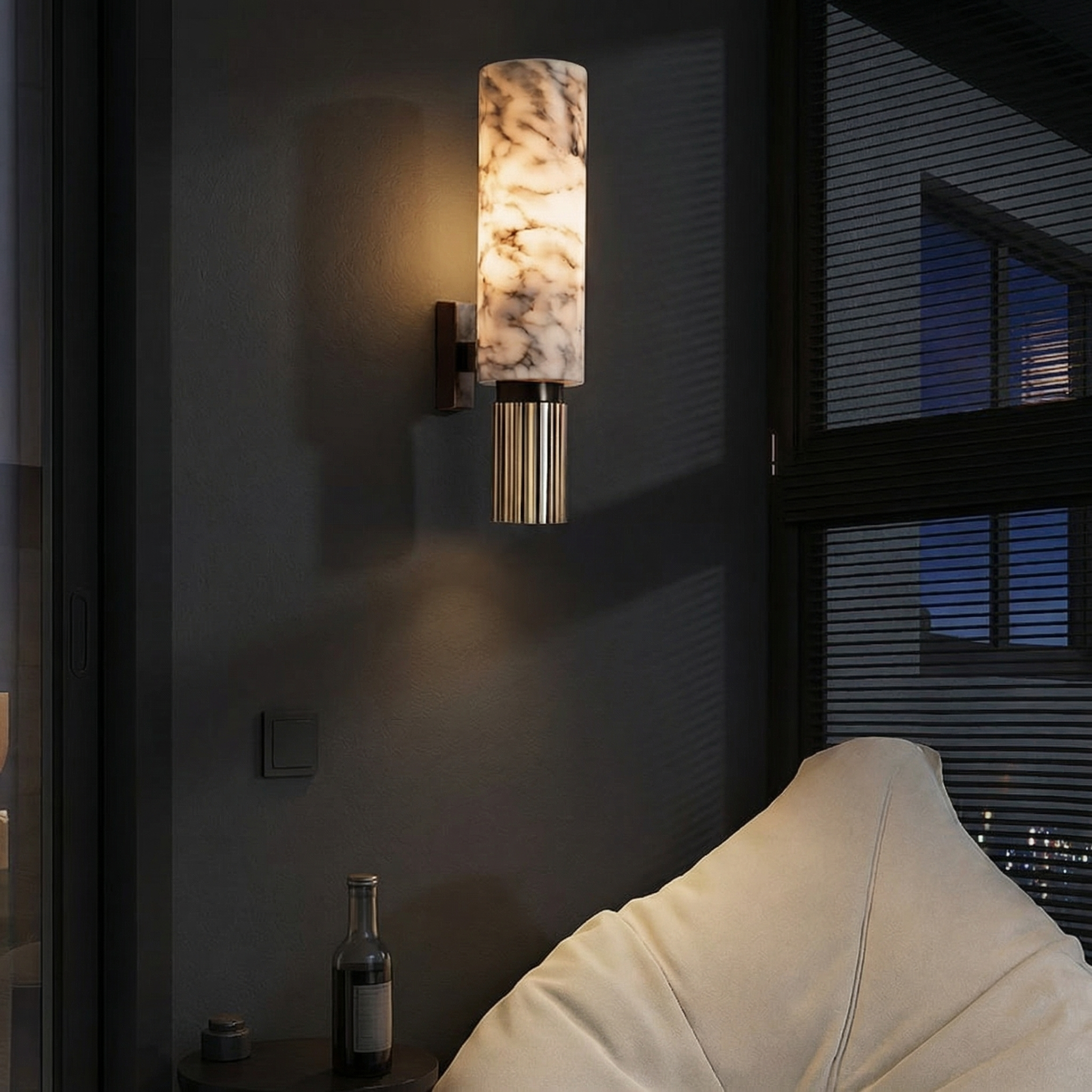 Stone & Copper Wall Light – Industrial Natural Design