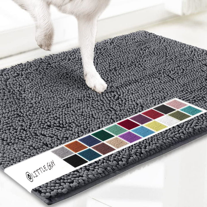 Non-Slip Chenille Dog Door Mat, Fast-Drying & Washable