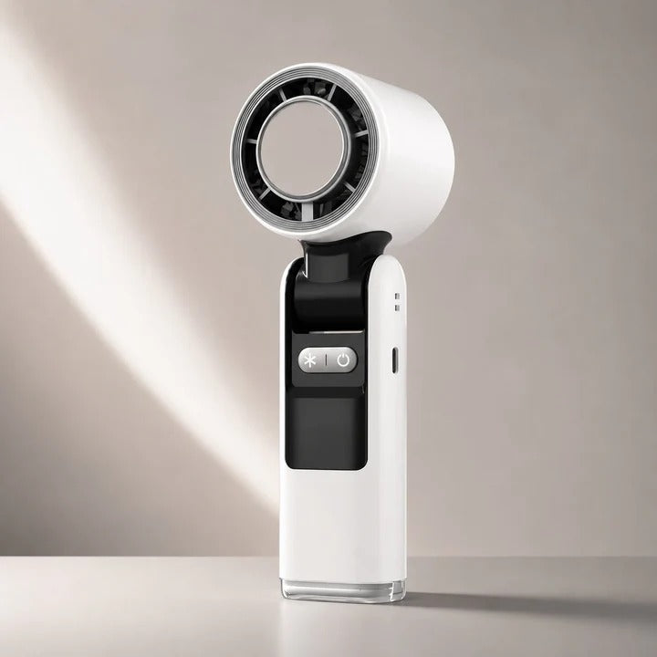 Portable Rechargeable Hand Fan with Cooling Plate & LED Light
