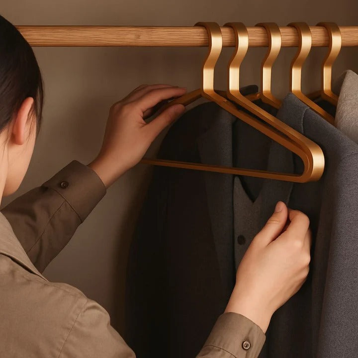 Quenva – Slimline Aluminum Clothes Hangers (Set of 5)