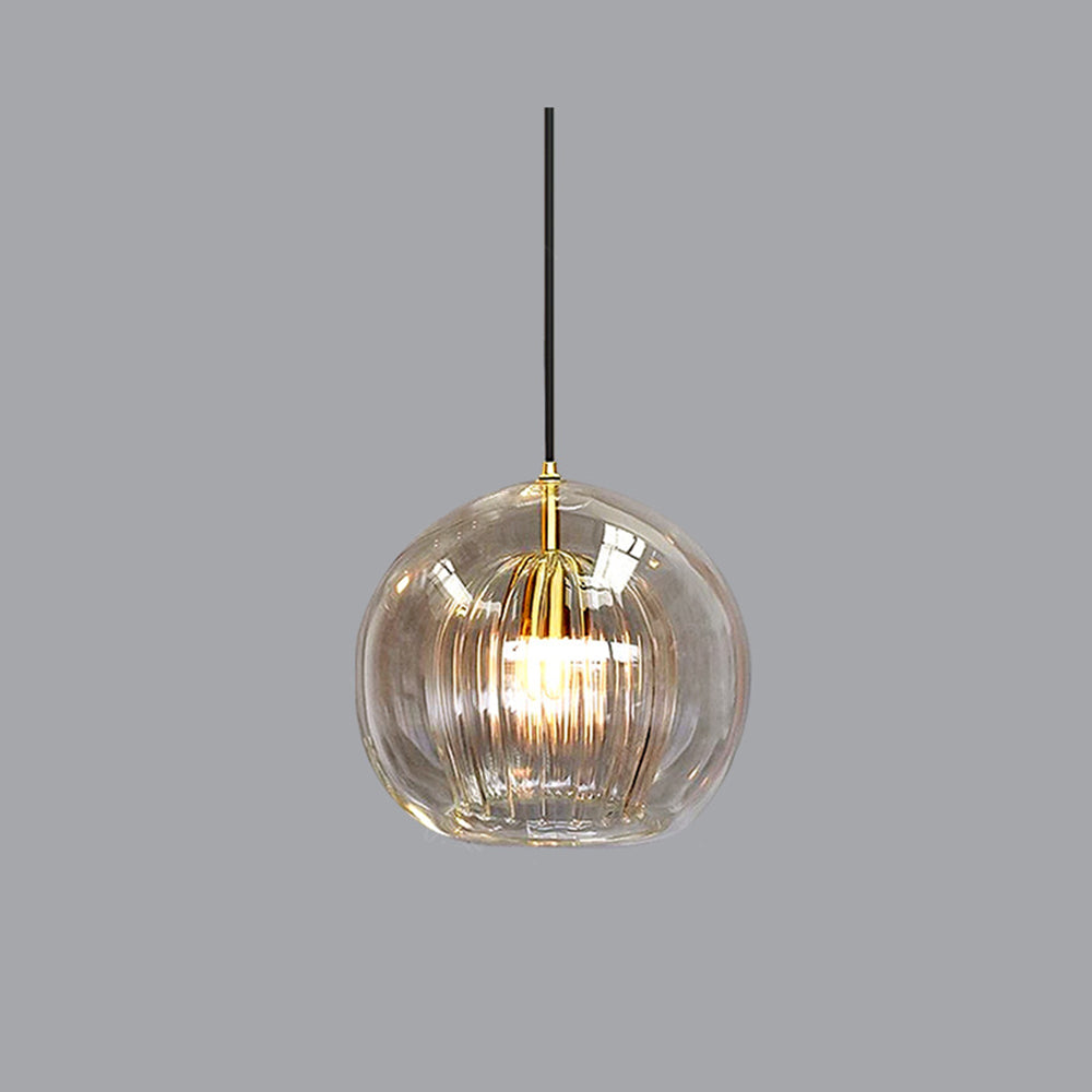 Maris Glass Globe Hanging Light — Clear & Amber