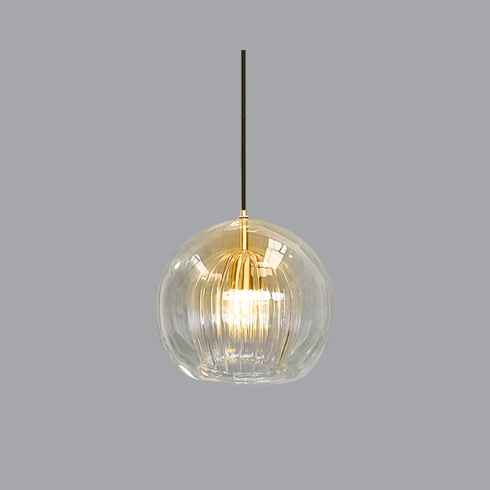 Maris Glass Globe Hanging Light — Clear & Amber