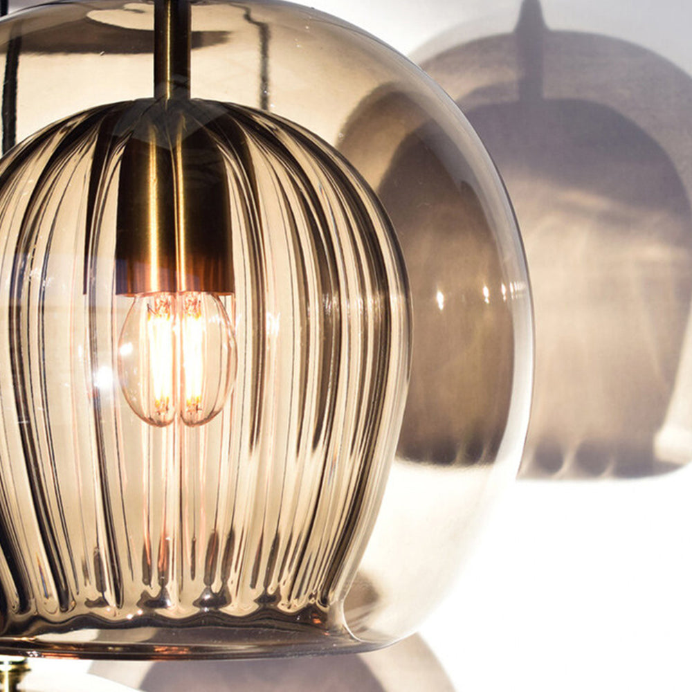 Maris Glass Globe Hanging Light — Clear & Amber