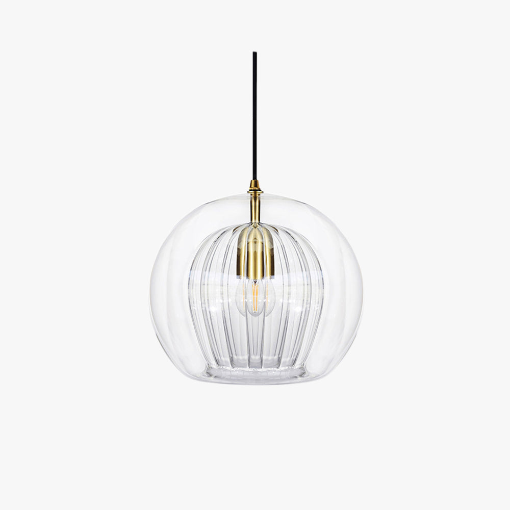 Maris Glass Globe Hanging Light — Clear & Amber
