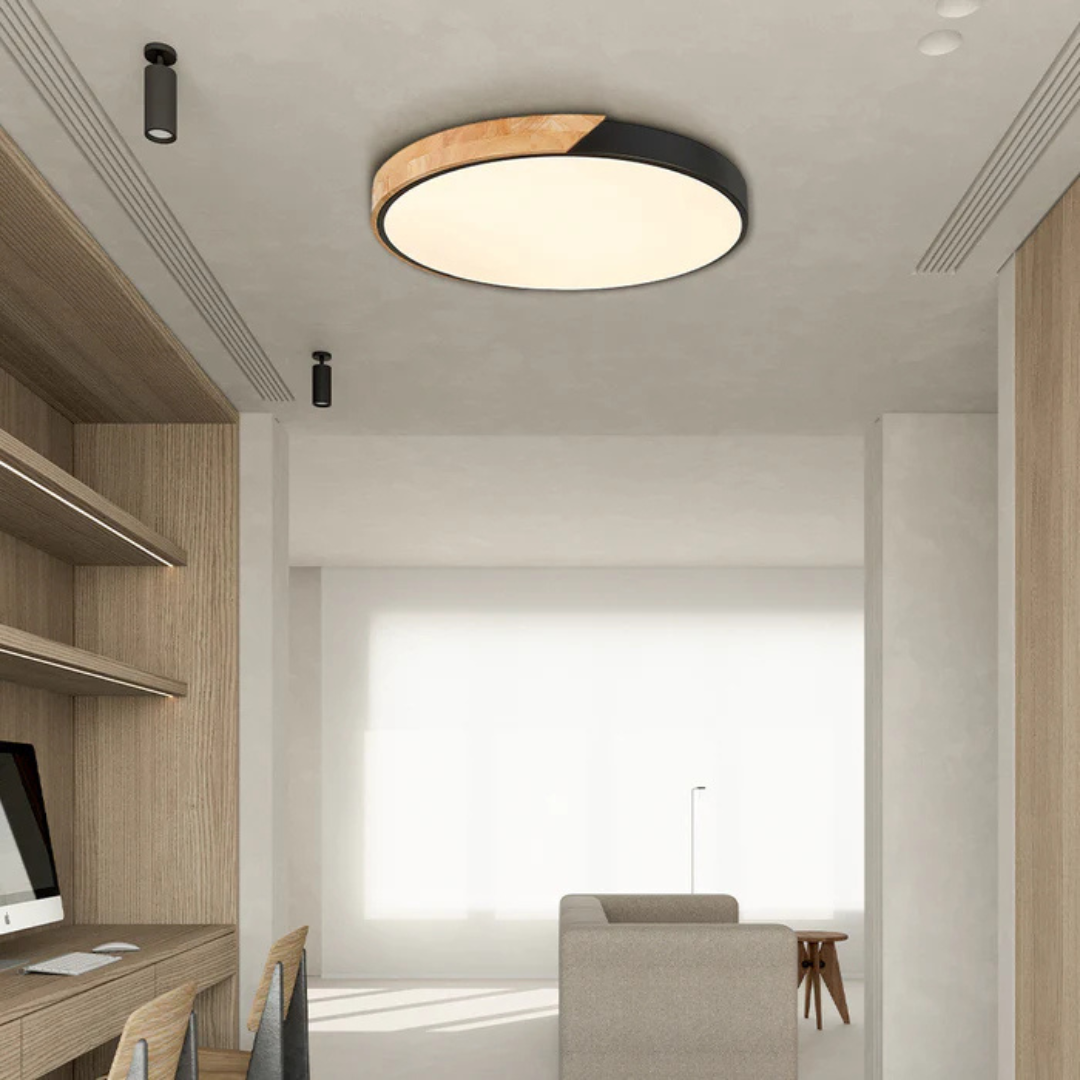 LED Plafondlamp met Scandinavisch Design van Hout & Acryl