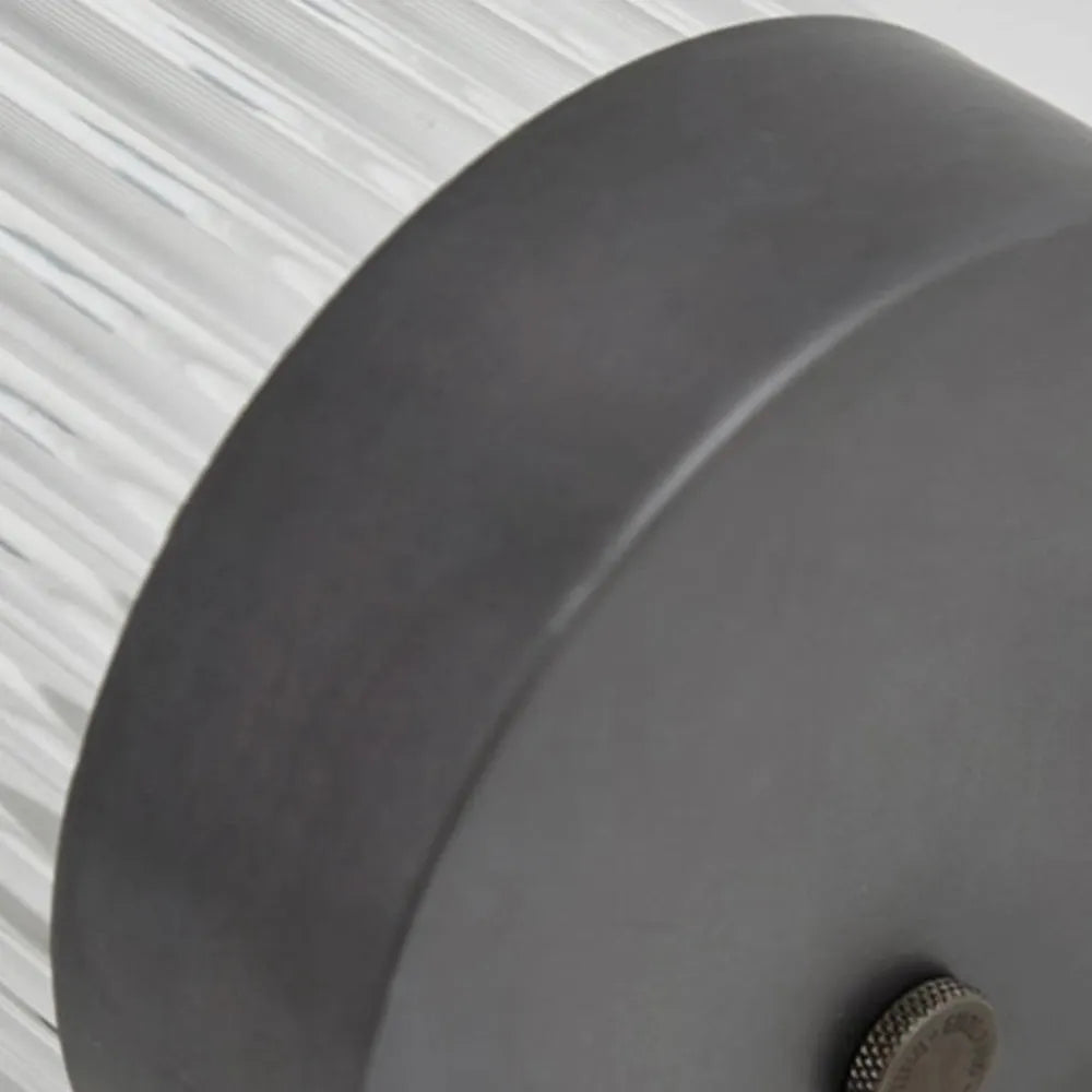 Semi-Cylinder Outdoor Wall Light with Ribbed Glass Shade