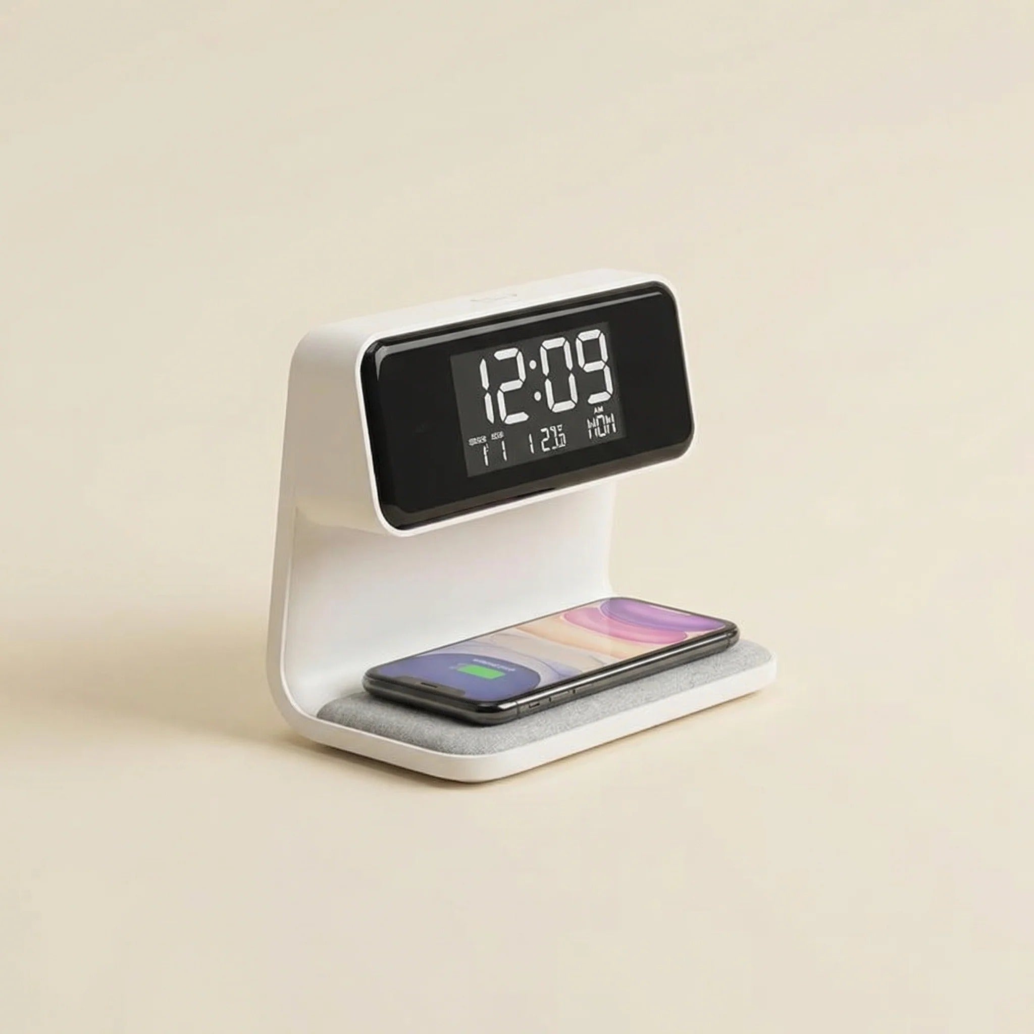 3-in-1 Alarm Clock with Wireless Charging & Night Light