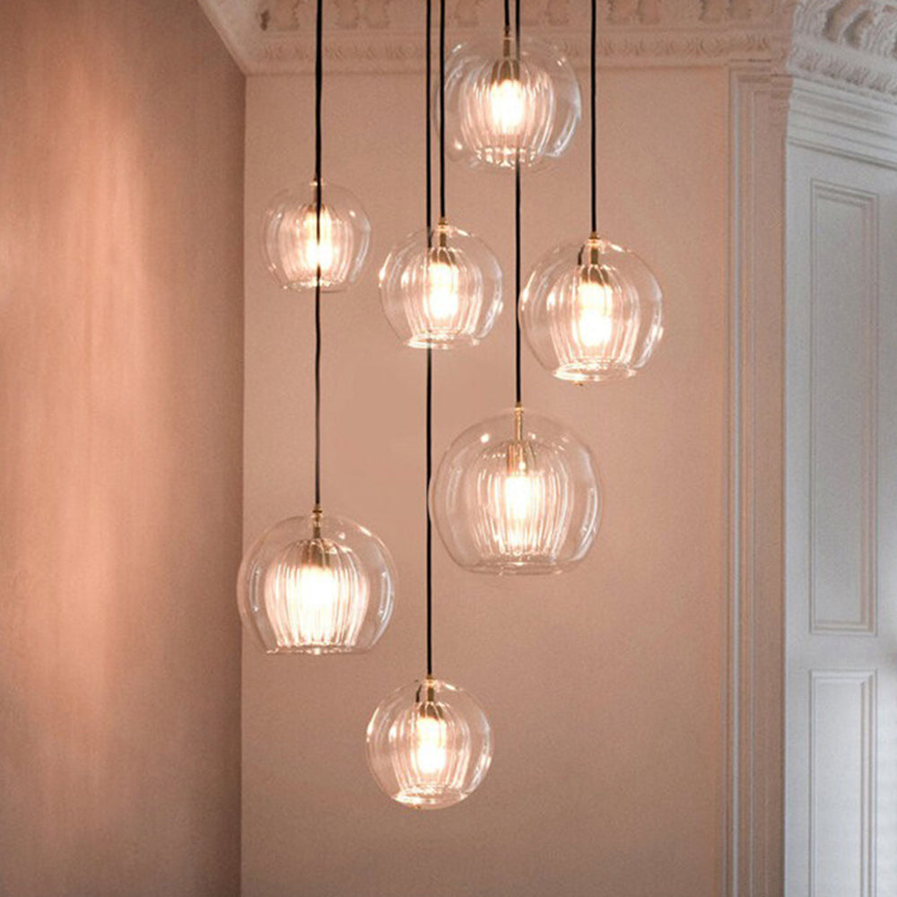Maris Glass Globe Hanging Light — Clear & Amber