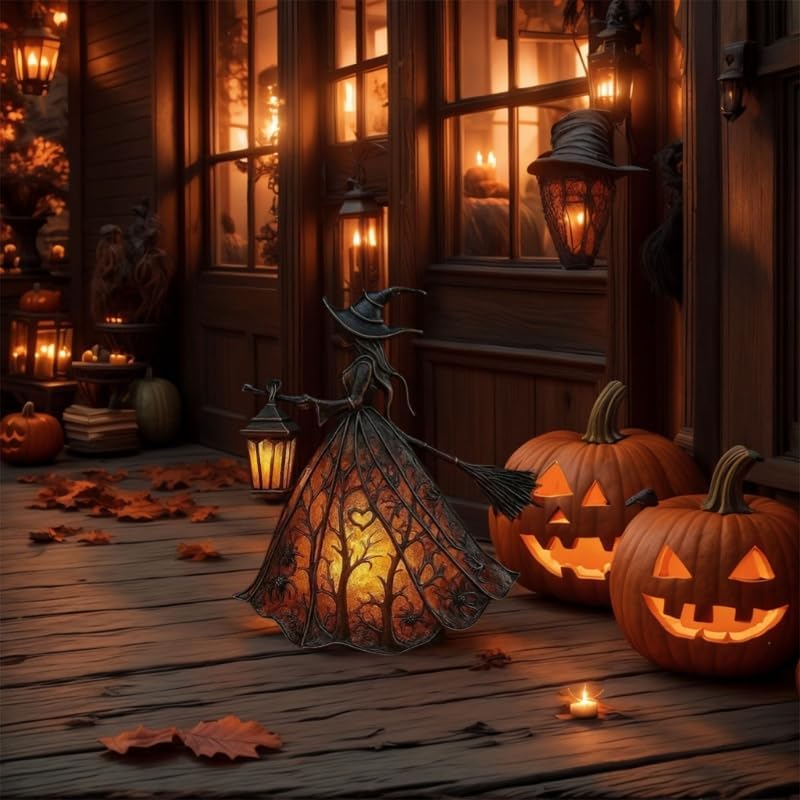 Halloween Lantaarn Met Sfeervol Licht En Decoratieve Vorm