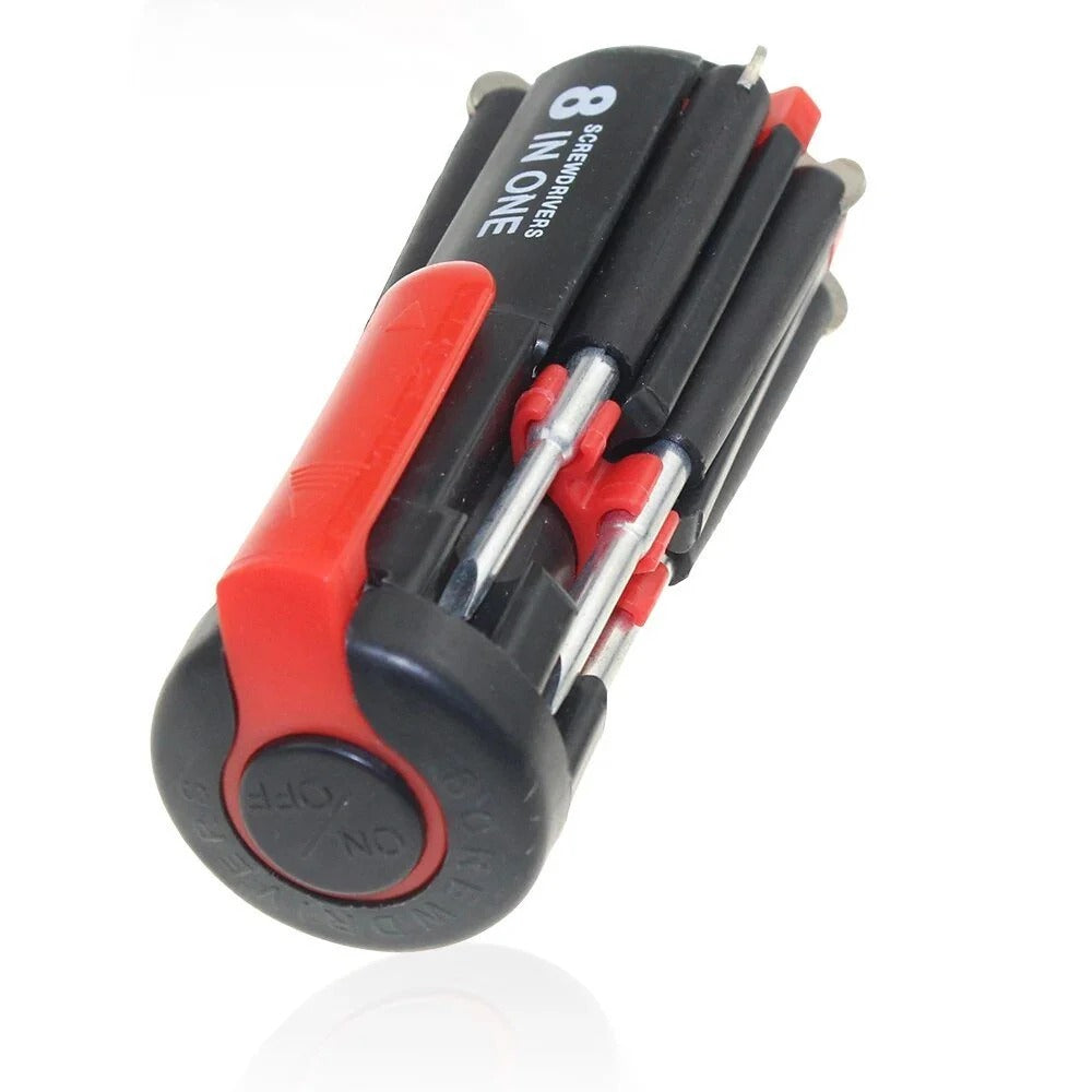 8-in-1 Screwdriver Multitool with Built-In LED Light, 125 x 50 x 220mm