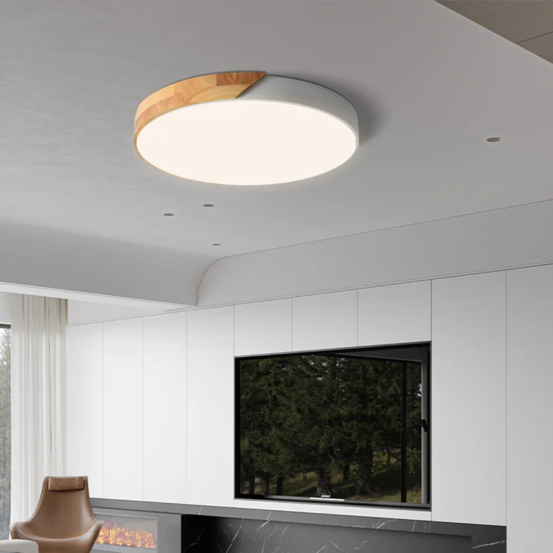 LED Plafondlamp met Scandinavisch Design van Hout & Acryl